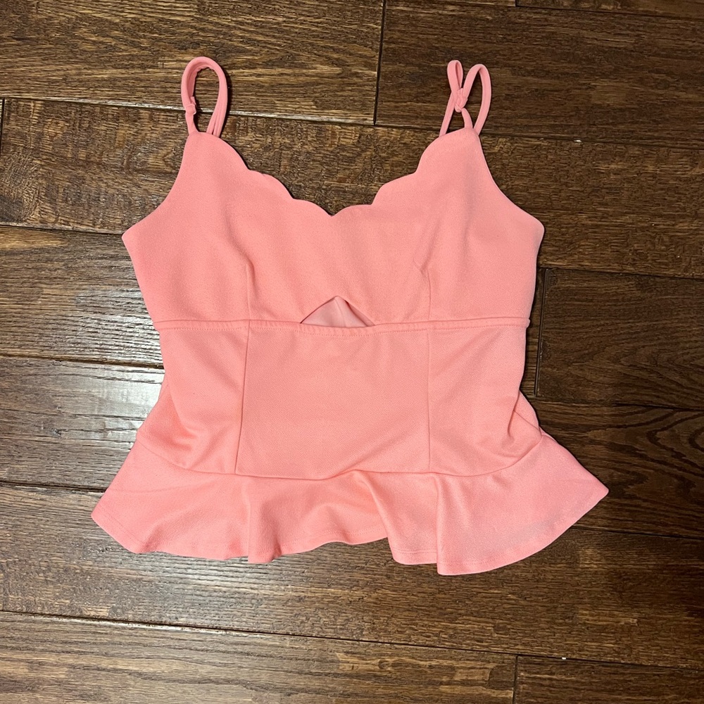 Pink Peplum Tank Top - CUTE!
